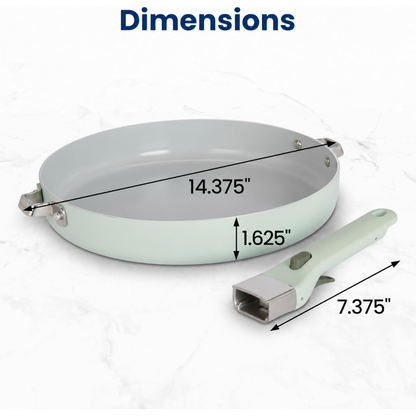 Ceramic Nonstick Frying Pan with Removable Handle