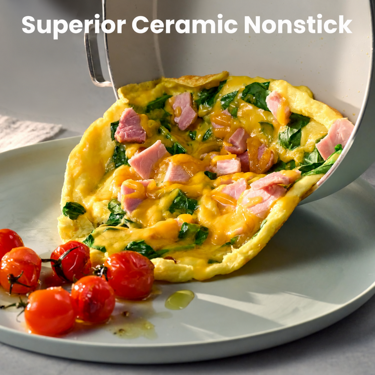 Ceramic Nonstick Frying Pan with Removable Handle