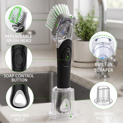 Heavy-Duty Pot and Pan Cleaning Brush – Kitchen Dish Scrub Brush