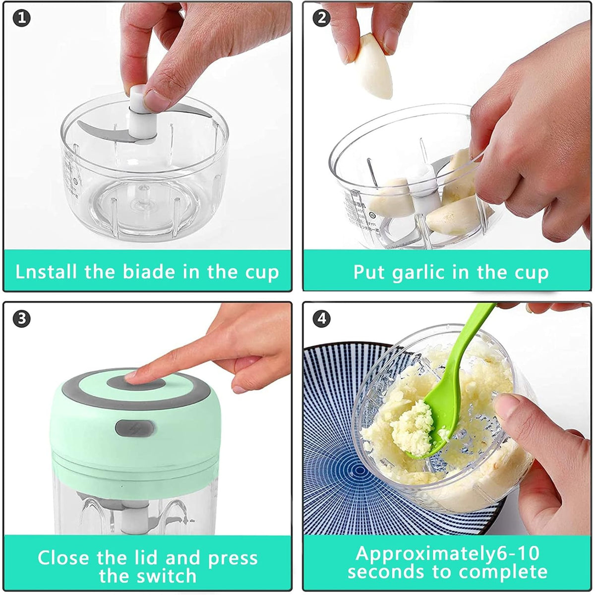 Rechargeable Electric Food Chopper with 250ML Container