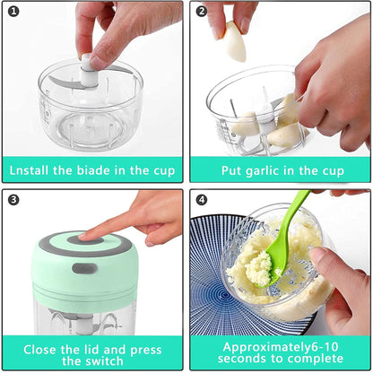 Rechargeable Electric Food Chopper with 250ML Container