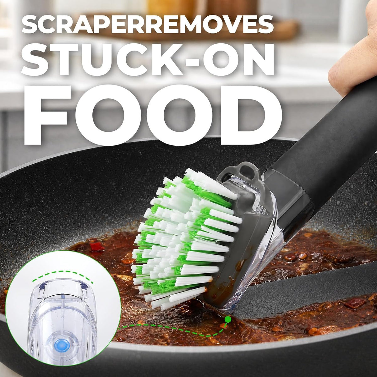 Heavy-Duty Pot and Pan Cleaning Brush – Kitchen Dish Scrub Brush