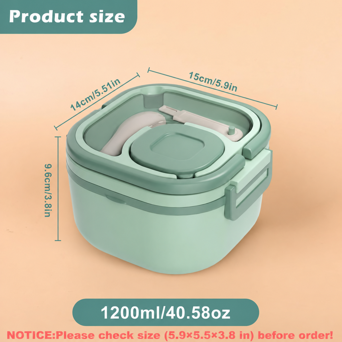 Stainless Steel Bento Lunch Box with Removable Container