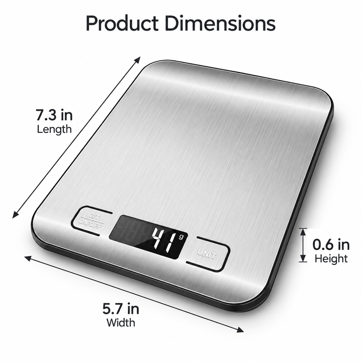 Precision Digital Kitchen Scale – Food Weighing Scale with Gram & Ounce Units